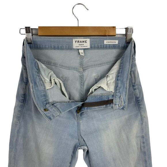 FRAME Le High Skinny Crop Stretch Light Wash Denim Jeans in Hepburn Road SZ 28 - Picture 10 of 12